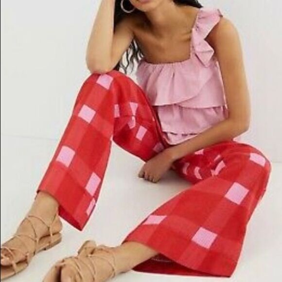 NWT Anthropologie Poridge  Preppy Plaid pants size M - Picture 4 of 12
